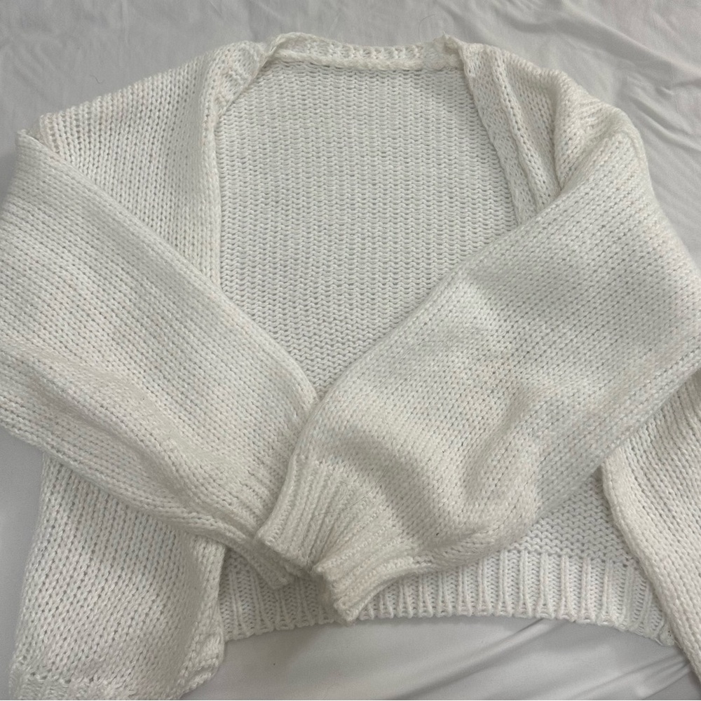 White cardigan